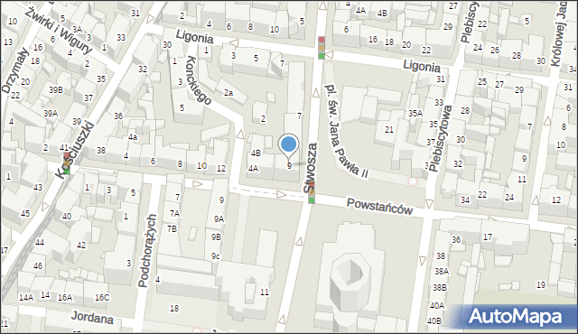 Katowice, Stwosza Wita, 9, mapa Katowic