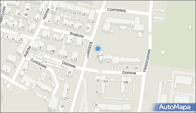 Katowice, Stwosza Wita, 20, mapa Katowic