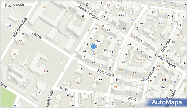 Katowice, Stalmacha Pawła, 18A, mapa Katowic