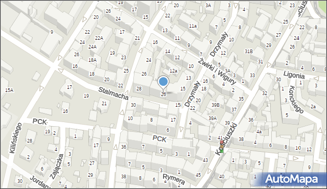 Katowice, Stalmacha Pawła, 26, mapa Katowic
