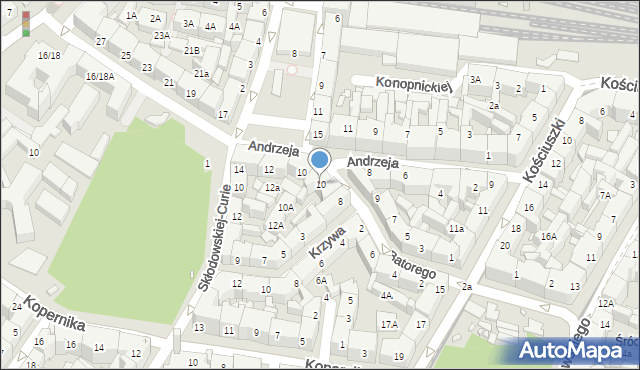 Katowice, Stefana Batorego, 10, mapa Katowic