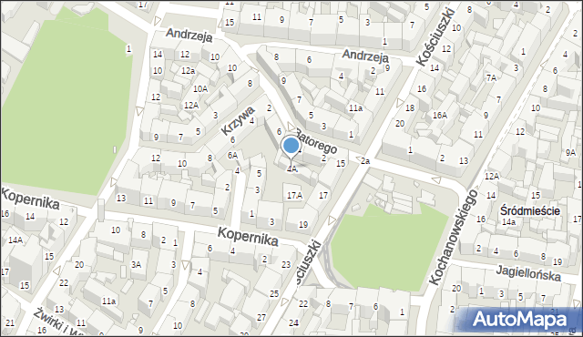 Katowice, Stefana Batorego, 4A, mapa Katowic