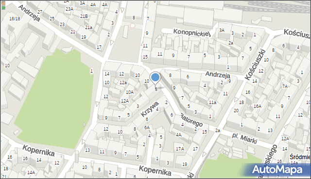 Katowice, Stefana Batorego, 8, mapa Katowic