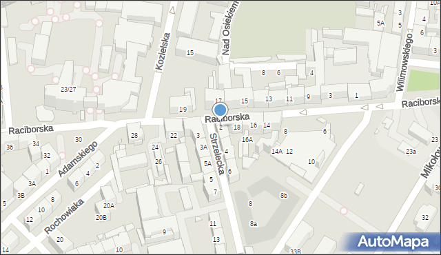 Katowice, Strzelecka, 2, mapa Katowic