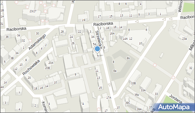 Katowice, Strzelecka, 7, mapa Katowic