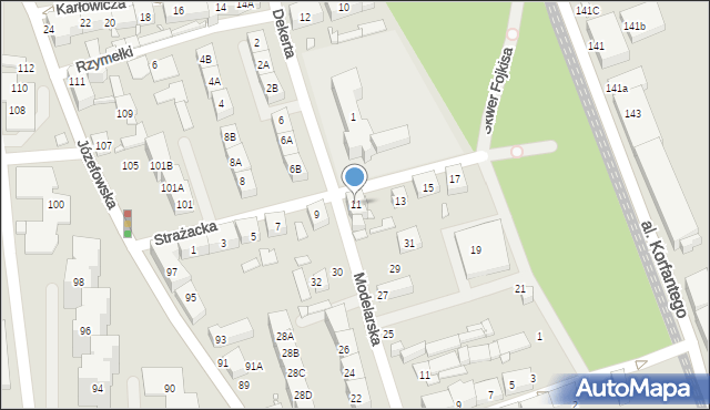 Katowice, Strażacka, 11, mapa Katowic