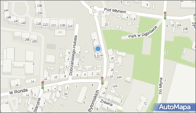 Katowice, Strzelców Bytomskich, 13, mapa Katowic