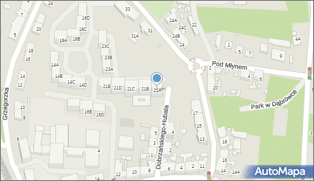 Katowice, Strzelców Bytomskich, 21A, mapa Katowic