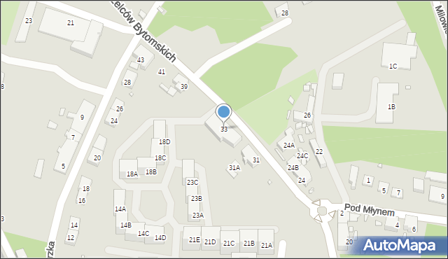 Katowice, Strzelców Bytomskich, 33, mapa Katowic