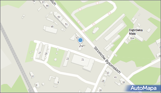 Katowice, Strzelców Bytomskich, 47A, mapa Katowic