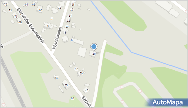 Katowice, Strzelców Bytomskich, 48, mapa Katowic