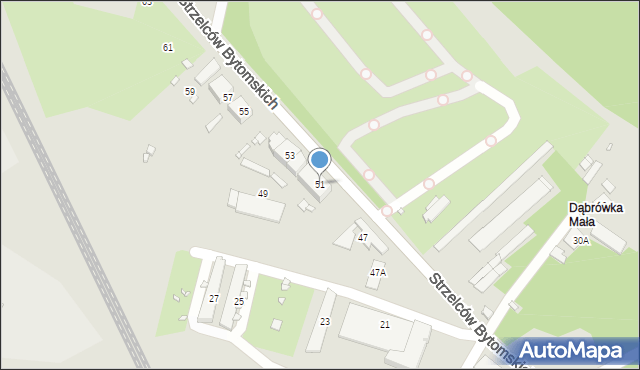 Katowice, Strzelców Bytomskich, 51, mapa Katowic
