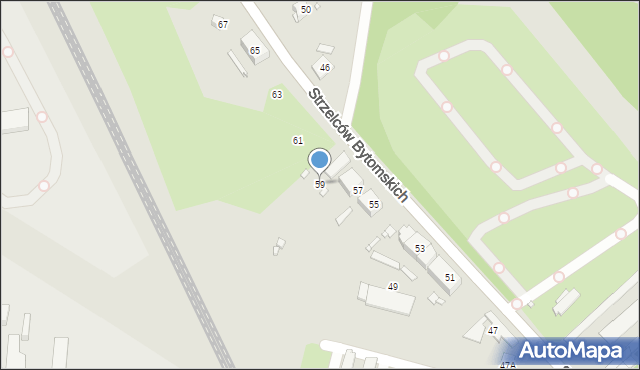 Katowice, Strzelców Bytomskich, 59, mapa Katowic