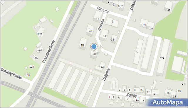 Katowice, Stroma, 1B, mapa Katowic