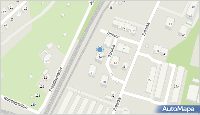 Katowice, Stroma, 3A, mapa Katowic
