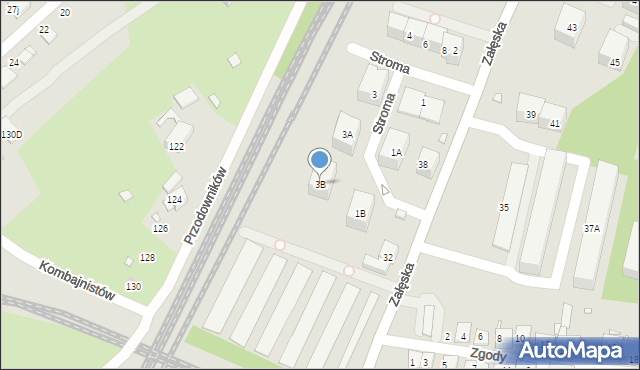 Katowice, Stroma, 3B, mapa Katowic