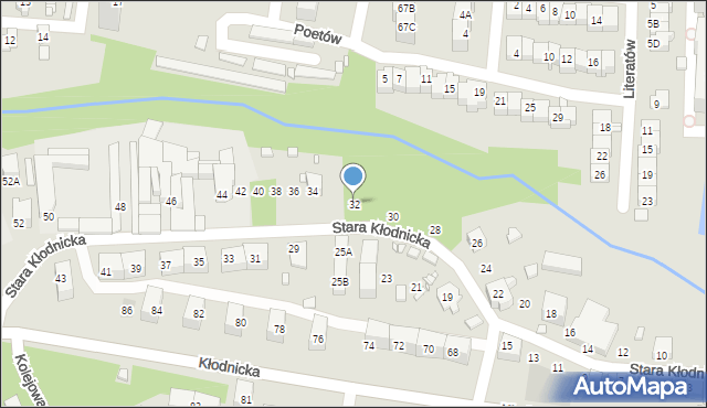 Katowice, Stara Kłodnicka, 32, mapa Katowic