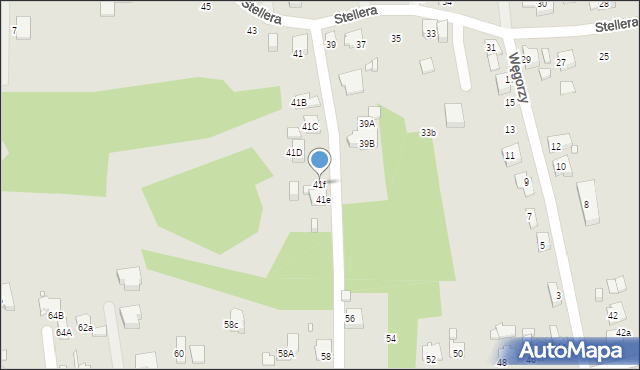 Katowice, Stellera Pawła, 41f, mapa Katowic
