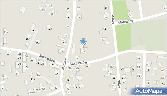 Katowice, Storczyków, 27, mapa Katowic