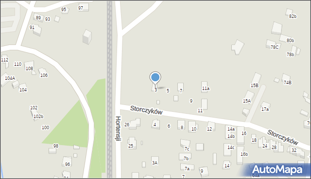 Katowice, Storczyków, 3, mapa Katowic