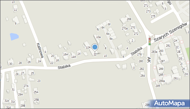 Katowice, Stabika Karola, 12, mapa Katowic