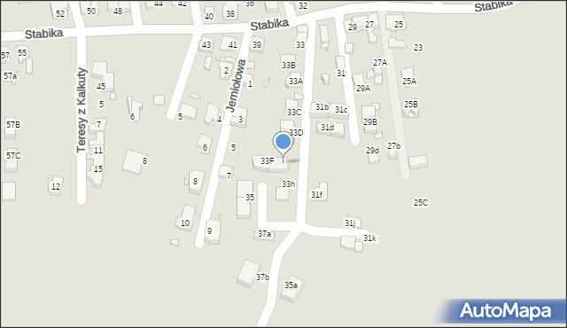 Katowice, Stabika Karola, 33e, mapa Katowic