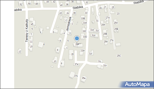 Katowice, Stabika Karola, 33F, mapa Katowic