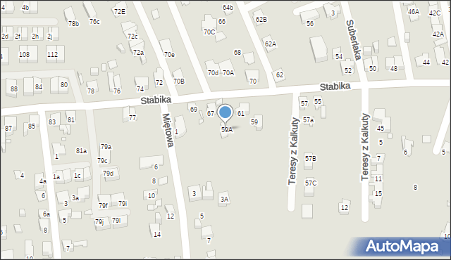 Katowice, Stabika Karola, 59A, mapa Katowic
