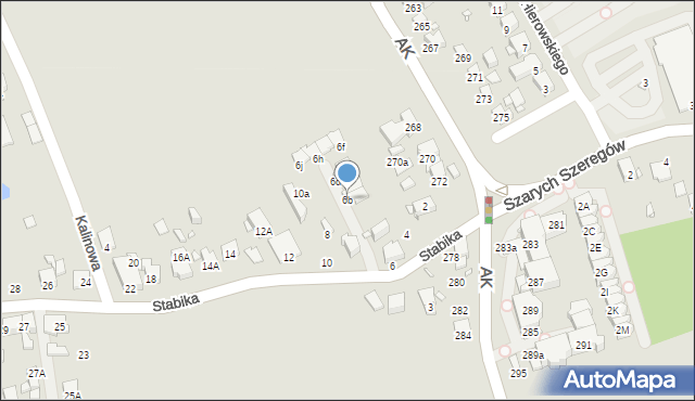 Katowice, Stabika Karola, 6b, mapa Katowic