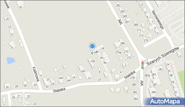 Katowice, Stabika Karola, 6j, mapa Katowic