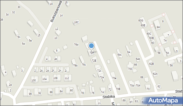 Katowice, Stabika Karola, 72F, mapa Katowic