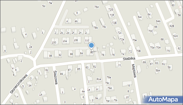 Katowice, Stabika Karola, 80, mapa Katowic
