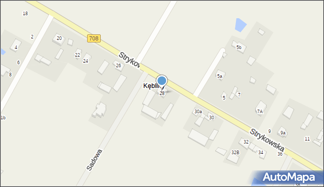 Kębliny, Strykowska, 28, mapa Kębliny
