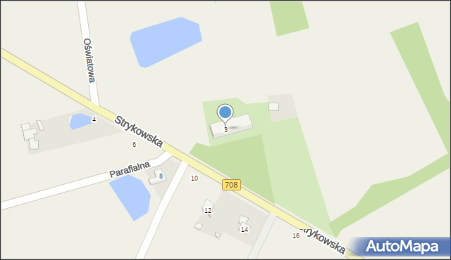 Kębliny, Strykowska, 3, mapa Kębliny