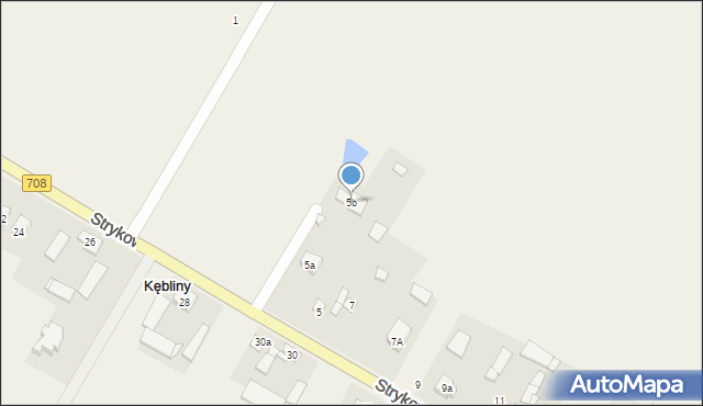 Kębliny, Strykowska, 5b, mapa Kębliny