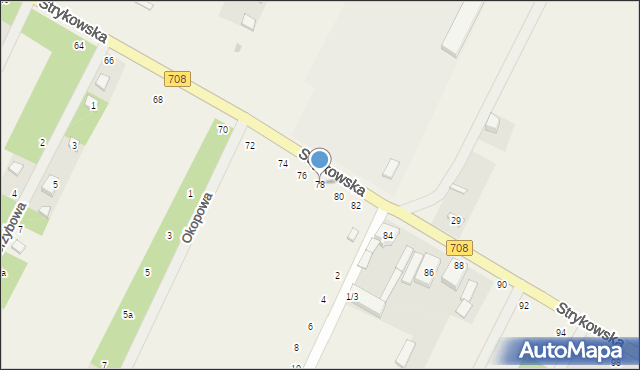 Kębliny, Strykowska, 78, mapa Kębliny