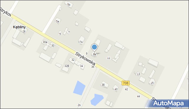 Kębliny, Strykowska, 9a, mapa Kębliny
