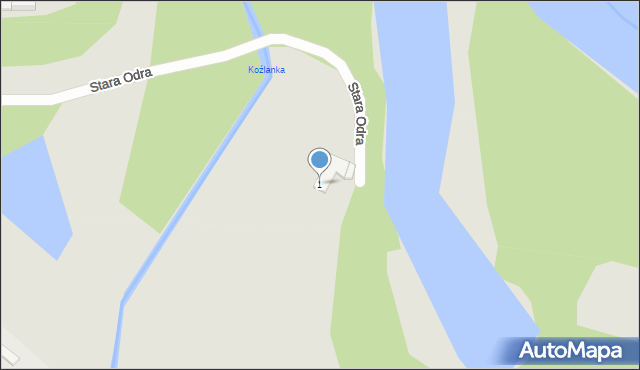 Kędzierzyn-Koźle, Stara Odra, 1, mapa Kędzierzyna-Koźle