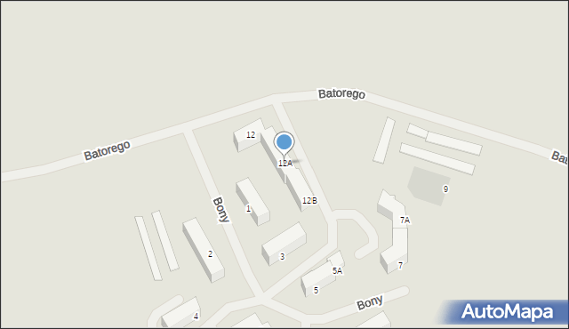 Kętrzyn, Stefana Batorego, 12A, mapa Kętrzyn