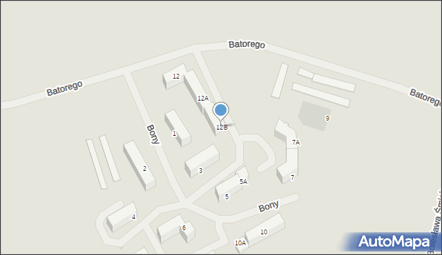 Kętrzyn, Stefana Batorego, 12B, mapa Kętrzyn