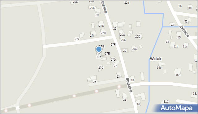 Kęty, Staszica Stanisława, 27b, mapa Kęty