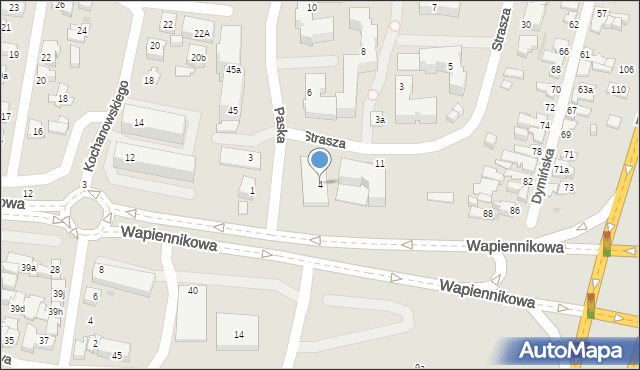 Kielce, Strasza Maksymiliana, 4, mapa Kielc
