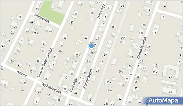 Kielce, Stefana Batorego, 17a, mapa Kielc