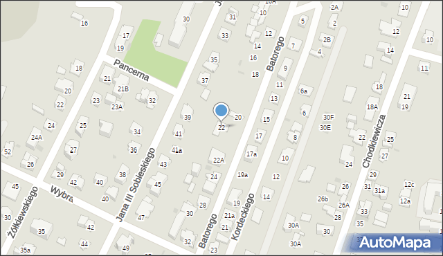 Kielce, Stefana Batorego, 22, mapa Kielc