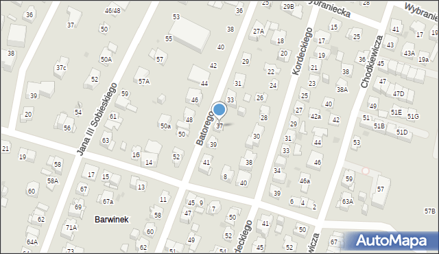 Kielce, Stefana Batorego, 37, mapa Kielc