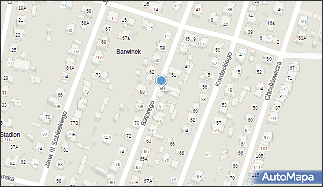 Kielce, Stefana Batorego, 55, mapa Kielc