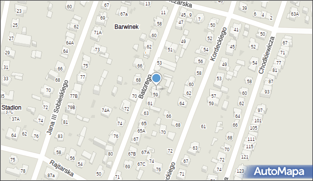 Kielce, Stefana Batorego, 59A, mapa Kielc