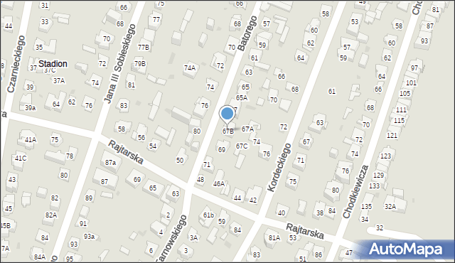 Kielce, Stefana Batorego, 67B, mapa Kielc