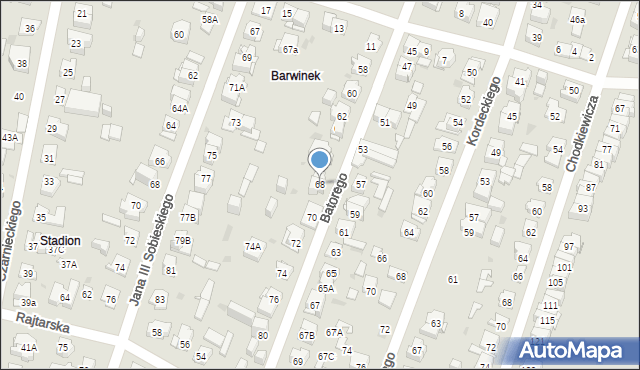 Kielce, Stefana Batorego, 68, mapa Kielc