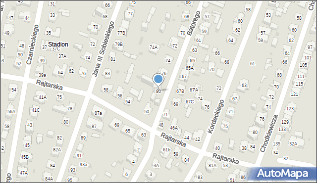 Kielce, Stefana Batorego, 80, mapa Kielc